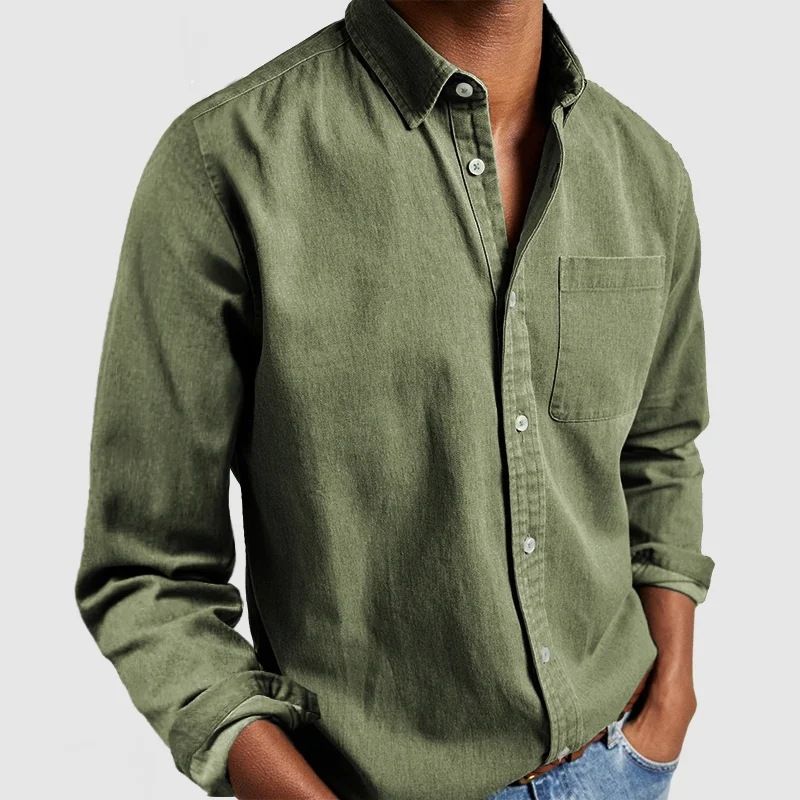 Nuova camicia da uomo a maniche lunghe con colletto rovesciato 2024_voghion.com