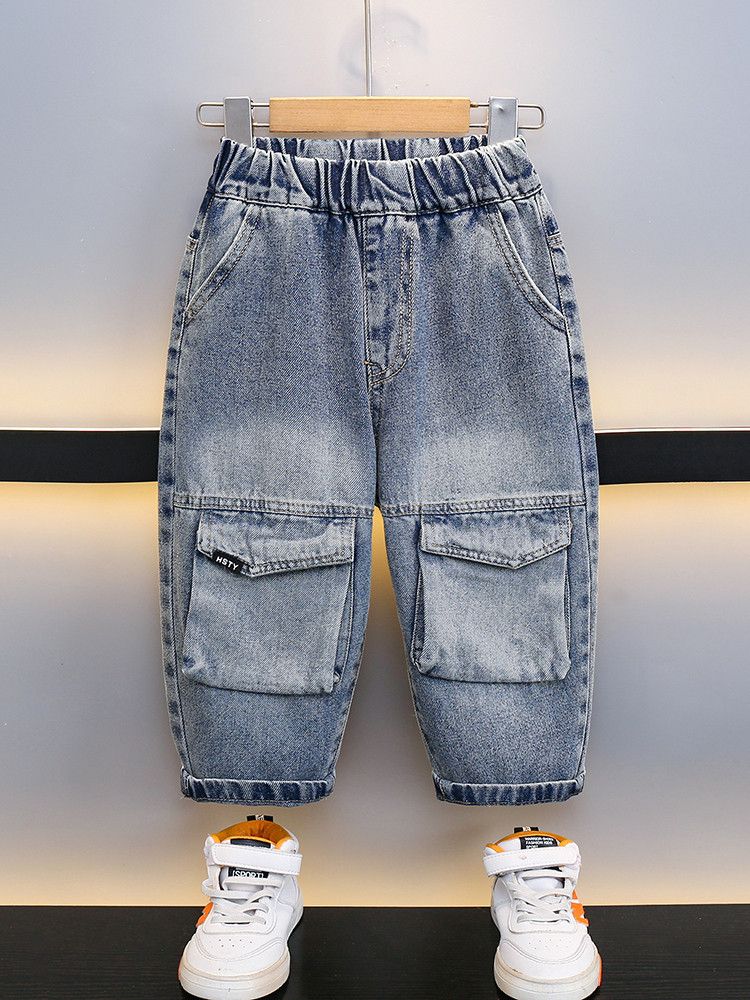 A8006 Blue Princess Pants Basic Style New Children's Miscellaneous European And American Jeans_voghion.com