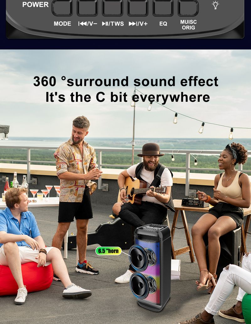 ZQS6288 Wireless Bluetooth Speaker Usb Card Round Lantern Portable Stereo_voghion.com