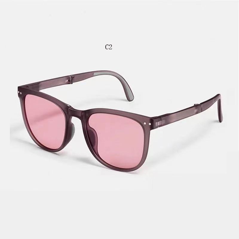 Lunettes de soleil carrées pour femmes et hommes, filet rouge, ombre sauvage, UV400, lunettes de soleil pliantes_voghion.com