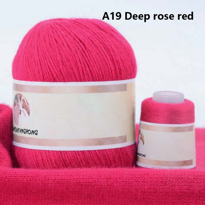 Cashmere Garn Medium Tykt 6+6 Uldgarn Maskinstrikket Baby tørklædegarn Minkgarn Håndstrikket Rød Pink Series_voghion.com