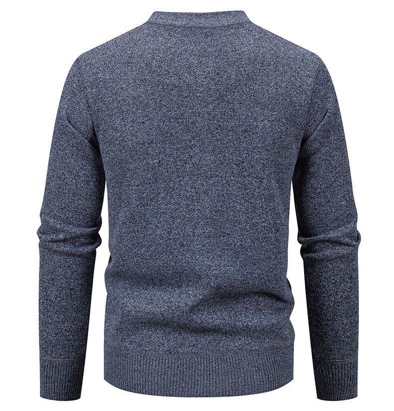 Cardigan in velluto e abbigliamento da uomo, cardigan in maglia con fodera in pile - Pullover oversize alla moda e comodo con collo alto per l'inverno_voghion.com