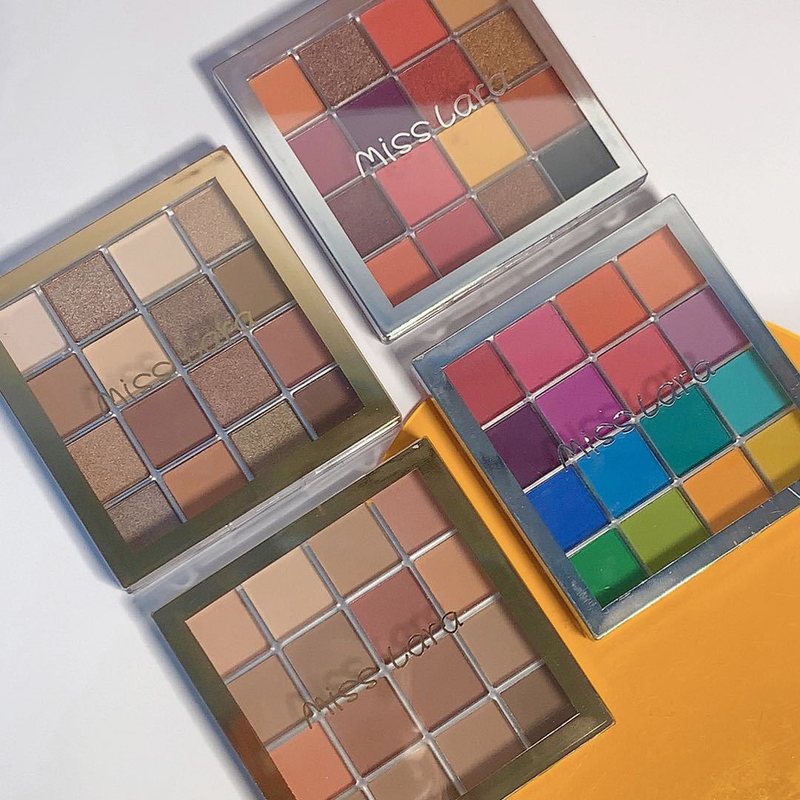 Misslara 16-Farben-Lidschattennebel, Oberfläche, fein, glänzend, metallisch, Anfänger, Regenbogen, bunt, Lidschattenplatte_voghion.com
