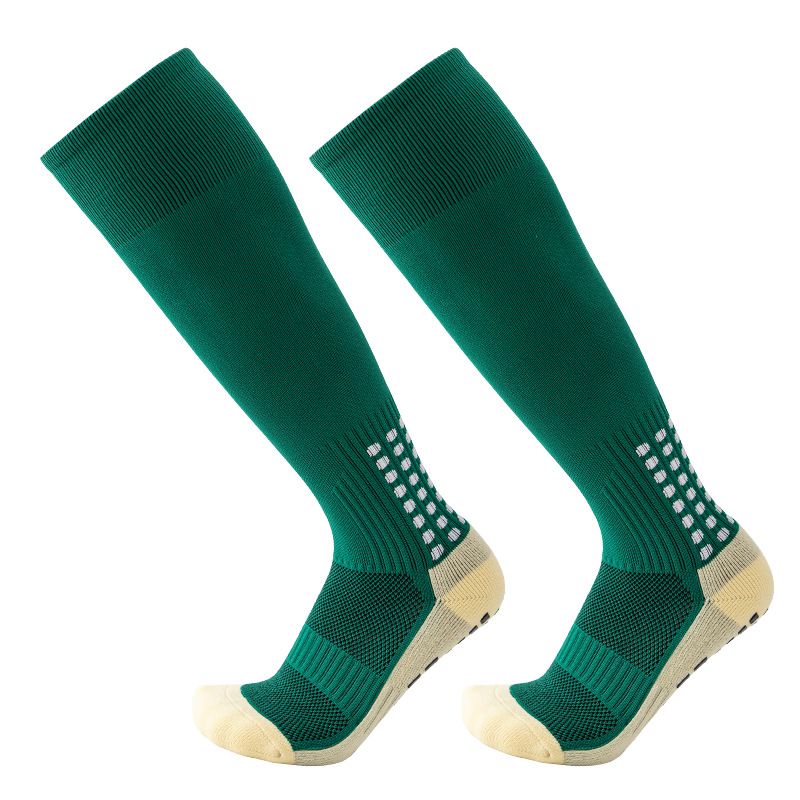 Calzini da uomo, lunghi, a tubo, con pois, da calcio, per adulti, antiscivolo, a metà tubo, spessi, assorbenti del sudore, resistenti all'usura, con fondo in asciugamano._voghion.com