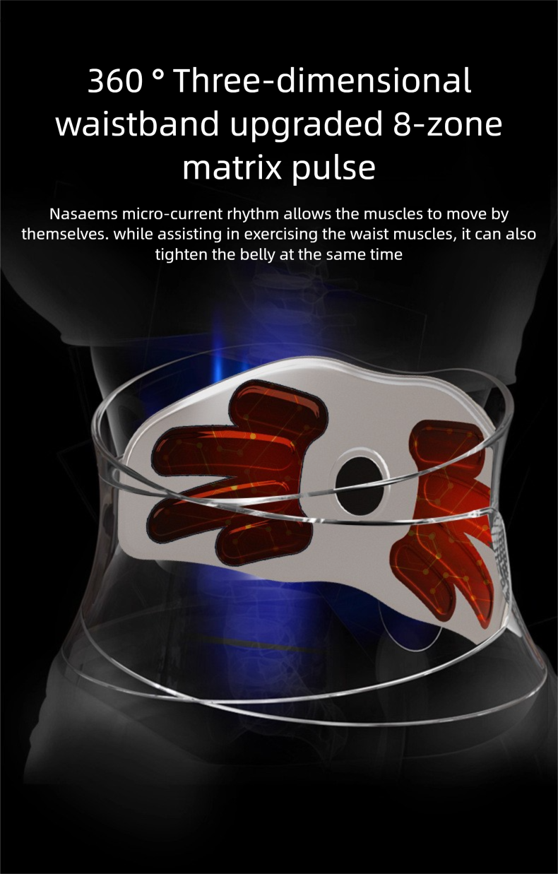 Massage Belt Heating Full Burn Body Silicone Exercise Abdominal Device EMS Waist Shaping_voghion.com