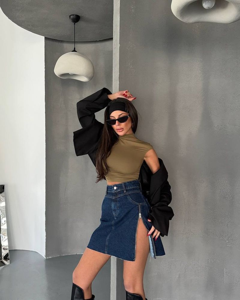 Women's Clothing High Waist Denim Skirt Women's Spring And Summer Design Zipper Ins Style Short Skirt_voghion.com