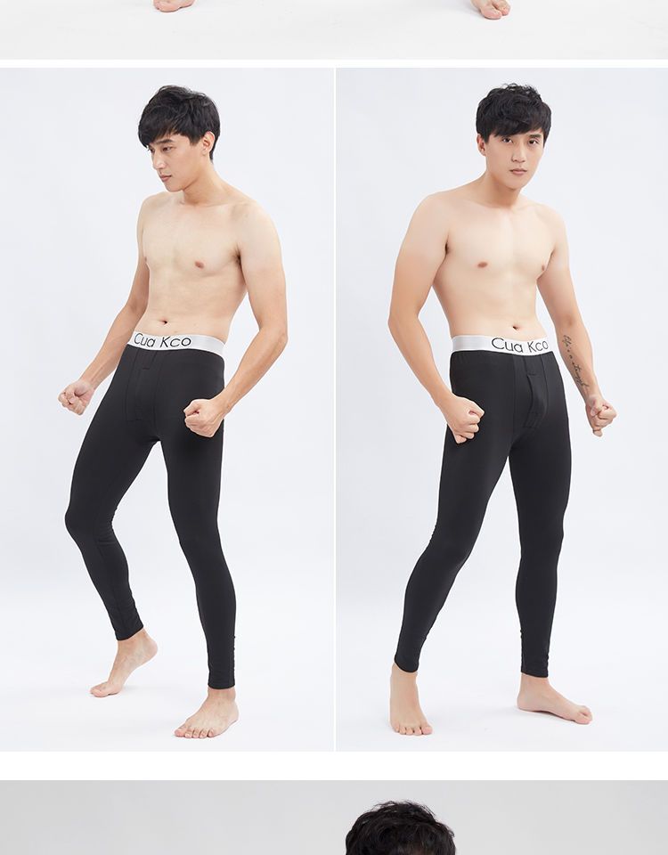 Men's Thermal Underwear Set – Fleece & Non-Fleece Winter Base Layer Pants (Black/White/Gray, Slim Fit, 2-Pack Options, Lightweight & Breathable)_voghion.com