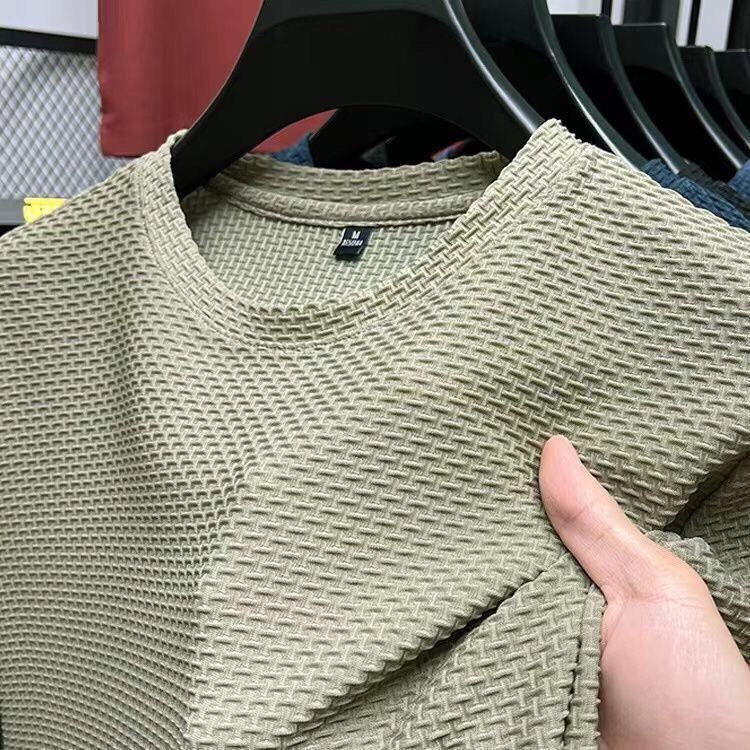 Unbeatable Quality Mesh Bamboo Ice Silk T-shirt For Men With Short Sleeves, Summer Stretch, Slim Fit, Comfortable Cool Top, Casual And_voghion.com