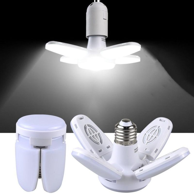 Nieuwe 1 st. E27 LED-lamp in waaiervorm, AC85-265V, 28W, opvouwbare lamp voor plafondverlichting thuis_voghion.com