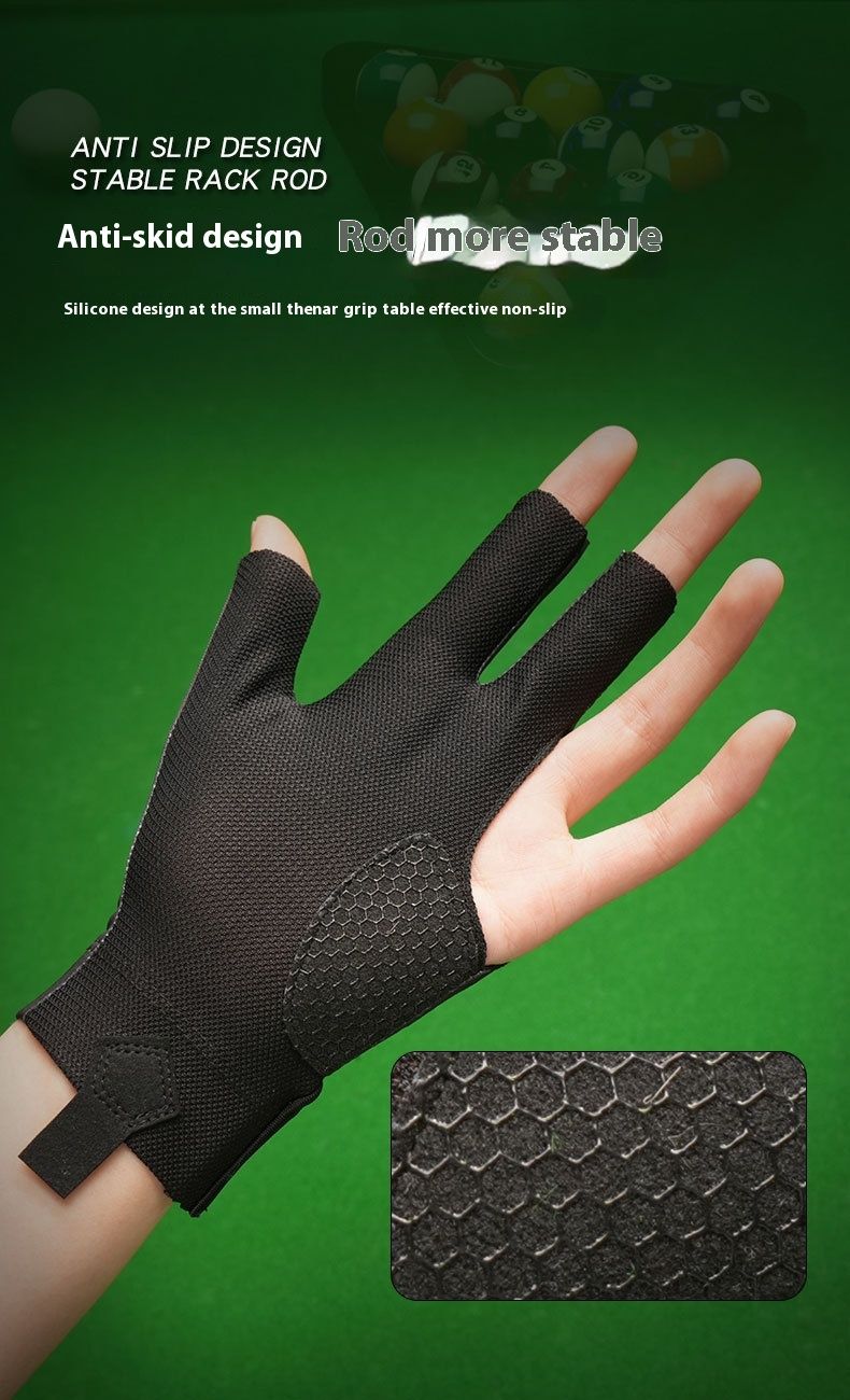 Billiards Men's And Women's Table Tennis With Exposed Fingers Professional Snooker Game Specific Anti Slip Thin Gloves_voghion.com