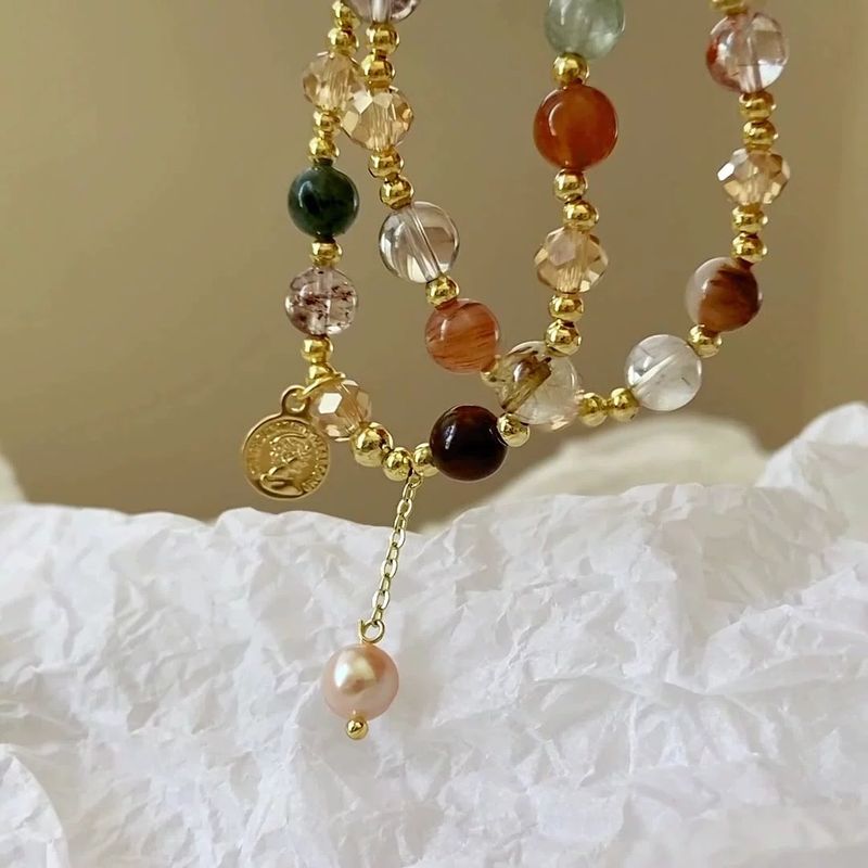 Double Layer Beaded for Women's New Colorful Beads Fashion Versatile Bracelet with Advanced Sense, Sweet_voghion.com