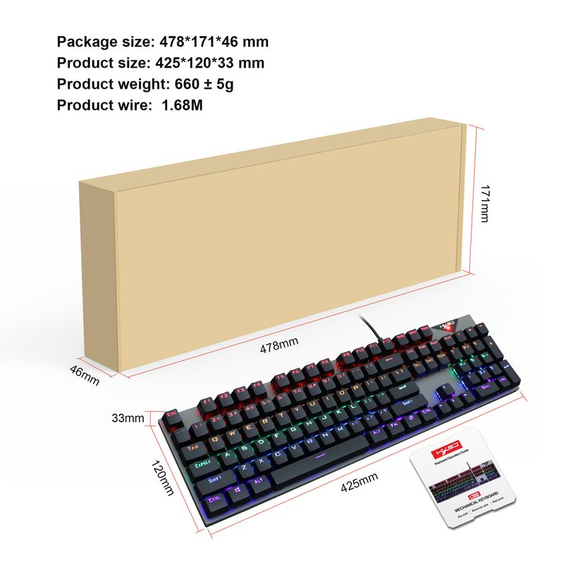 Arabic Language Mechanical 104 Keys Blue Switch 20+ Lighting Colorful Keyboard_voghion.com