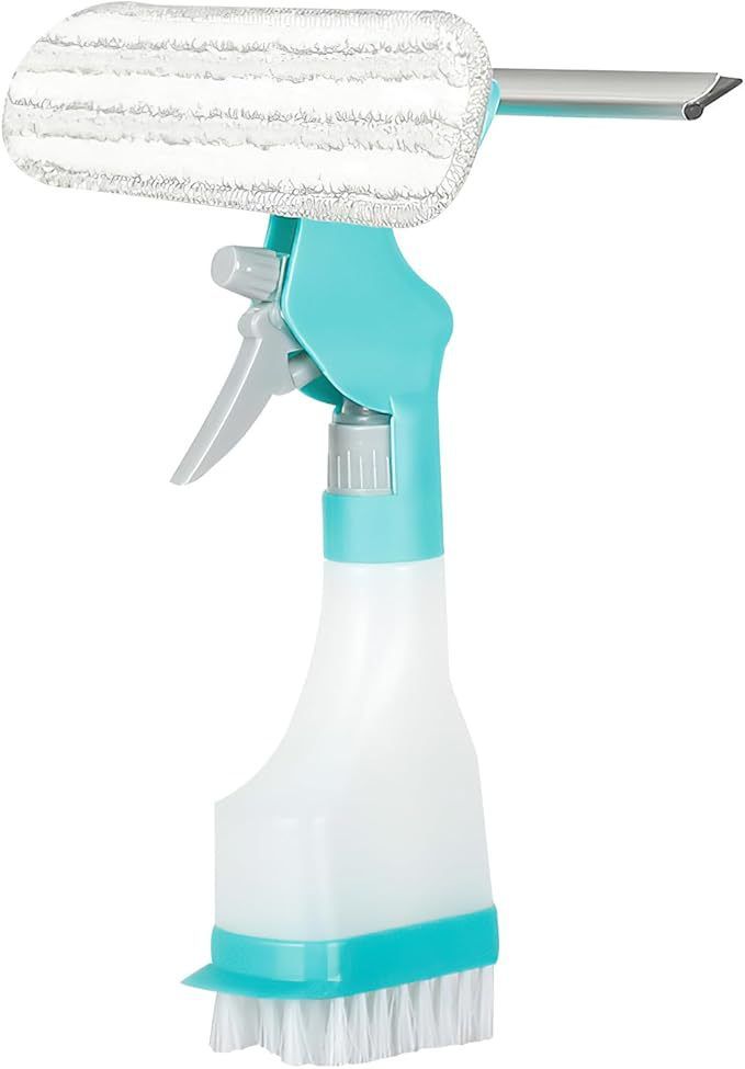 4-in-1 Scraper Sprayer Multi-Functional Window Cleaning Tool And Plush Glass Brush_voghion.com
