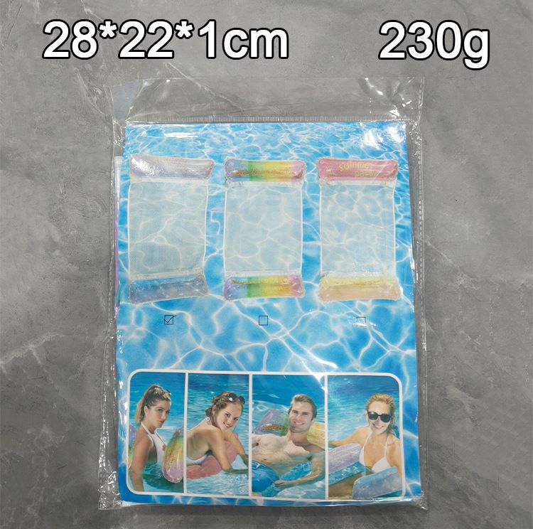 Aufblasbare Pool-Hängematte mit Glitzer-Farbverlauf – umweltfreundliches PVC-Schwimmbett mit atmungsaktivem Netz (200 cm, UV-beständig, für Erwachsene, schnelltrocknend und tragbar)_voghion.com