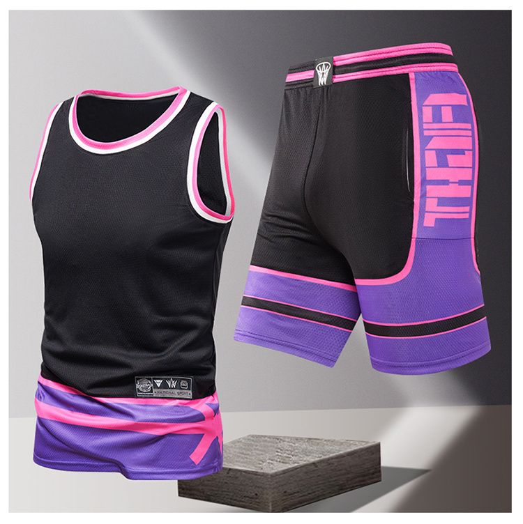Sportpak Heren zomer hardloopkleding snel drogend T-shirt met korte mouwen Losse ijszijde speel trainingskleding Europees en Amerikaans stijl pak_voghion.com