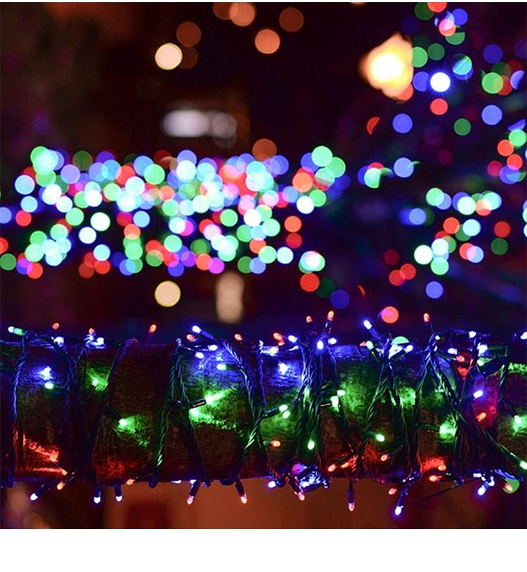 Luci natalizie 24V bassa tensione stringa di luci 20 metri verde scuro lampeggiante stringa di piccole luci colorate decorazione natalizia_voghion.com