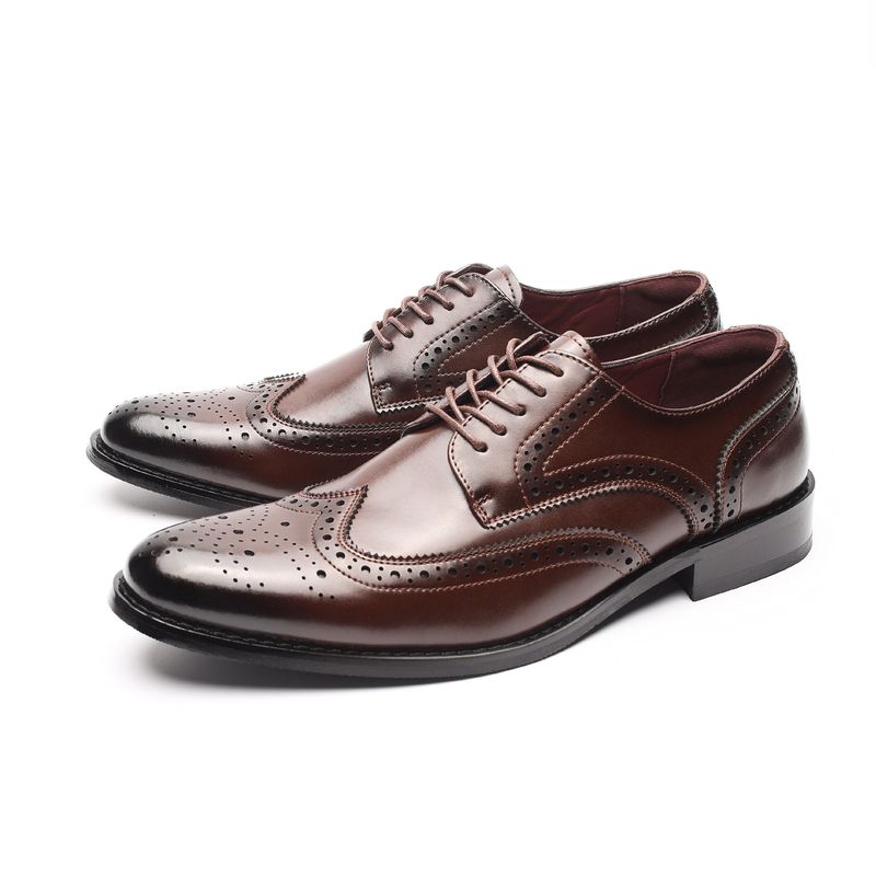 Euro Step Herren Brogues im britischen Stil, Größe 45–47, mit geschnitzten Mustern, formelle Derby-Businessschuhe aus Leder für Herren_voghion.com