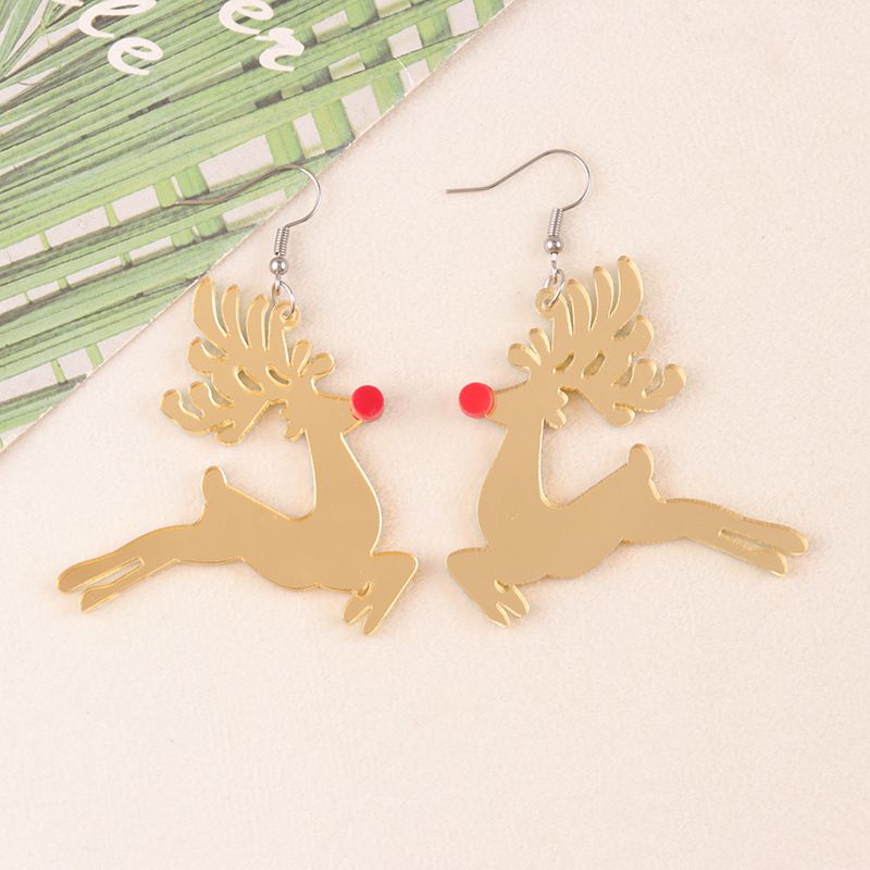 Cartoon Series Acrylic Snowman Cup Flower Personalized Wine Bottle Earrings Jewelry For Women_voghion.com