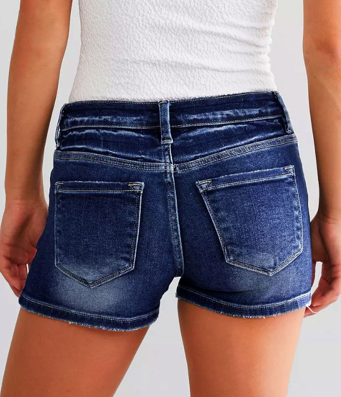 Short en jean taille haute délavé pour femme, vêtement d'été neuf_voghion.com