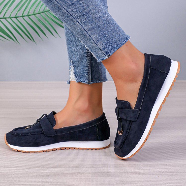 Herbstmode Einzelschuhe Vielseitige flache Unterseite Bequeme Halbschuhe Freizeitschuhe für Damen_voghion.com