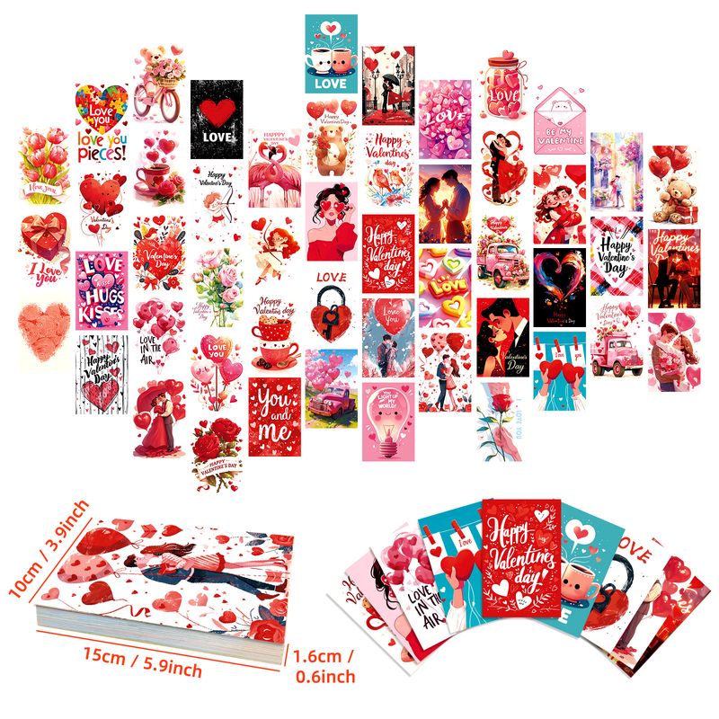 Spillekort rød serie veggdekorasjon kort rød kjærlighet rød rose kjærlighet Valentinsdag rom_voghion.com