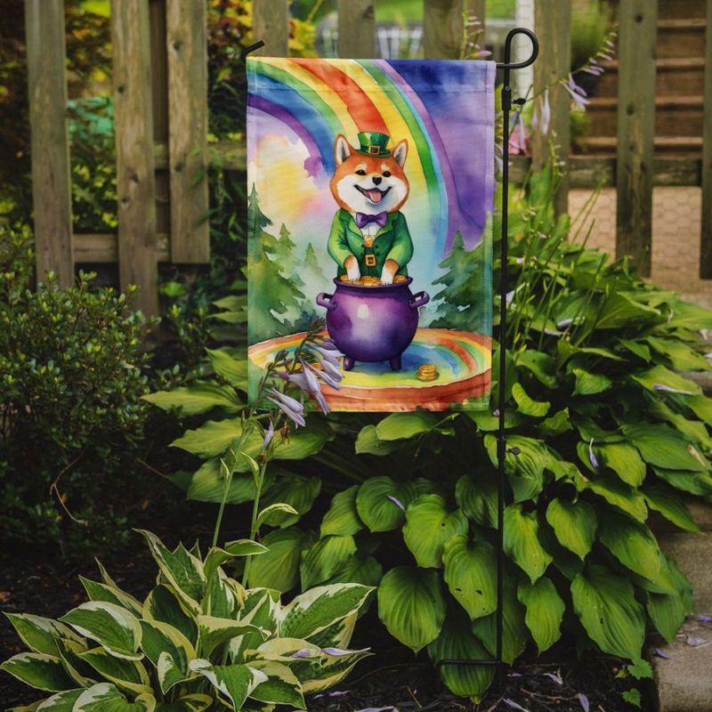 Patio Flag Inu Garden Day Yard Drative Patrick's Beds Artwork Garden Flower Flag Banner Shiba Size Yard St Flag Mailbox Outside_voghion.com