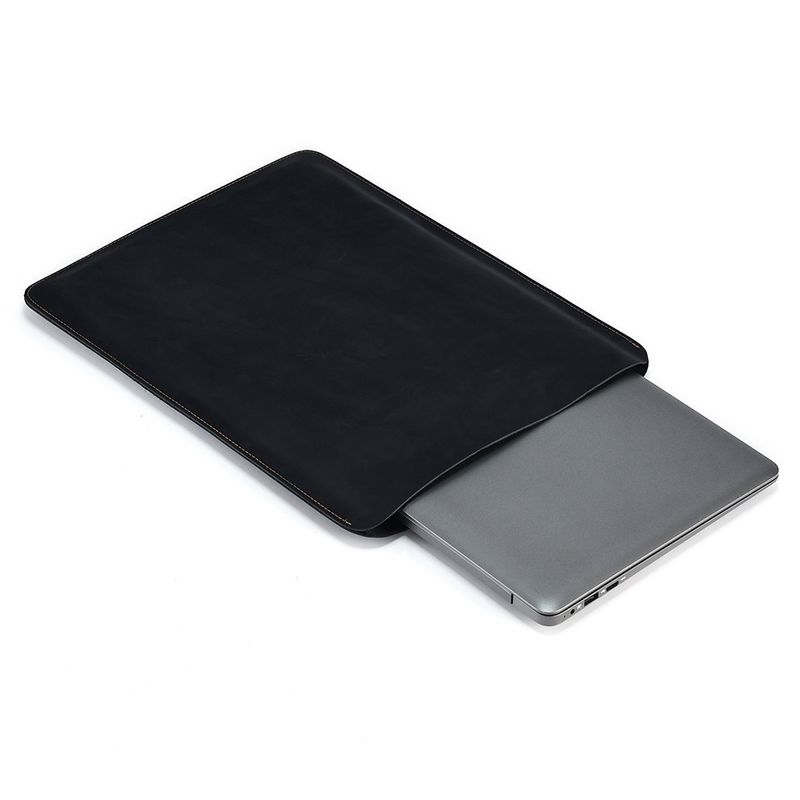 Genuine Crazy Horse Leather Vertical Laptop Tablet Protective Bag IPad Case Sleeve_voghion.com