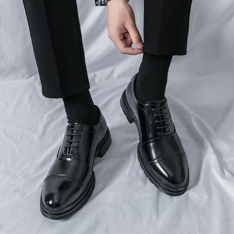 New Brogue Business Casual Leather Shoes For Men Comfortable Breathable Tassel Slip-On Loafers Men's Series_voghion.com