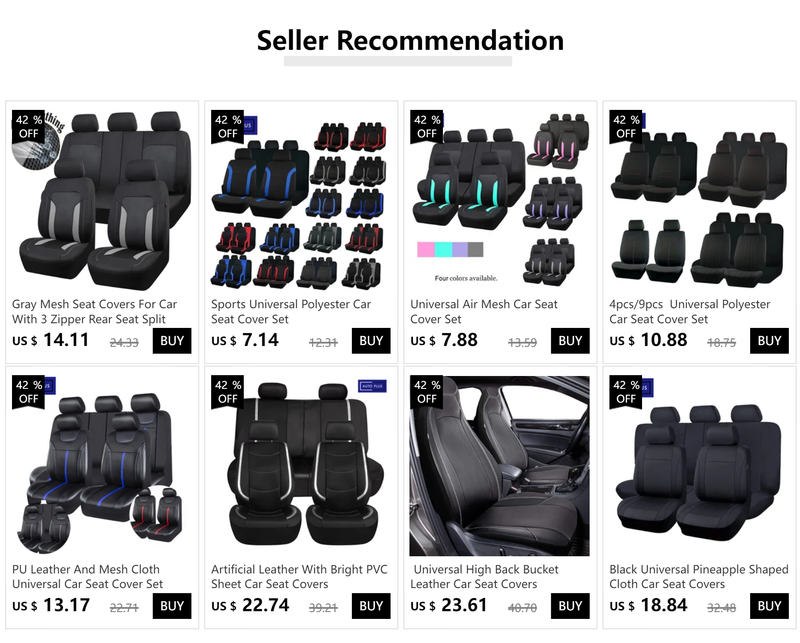 AUTO PLUS Universal-Autositzbezüge mit hoher Rückenlehne, hochwertiges, wasserdichtes Leder, komplettes Set, Airbag-kompatibel_voghion.com