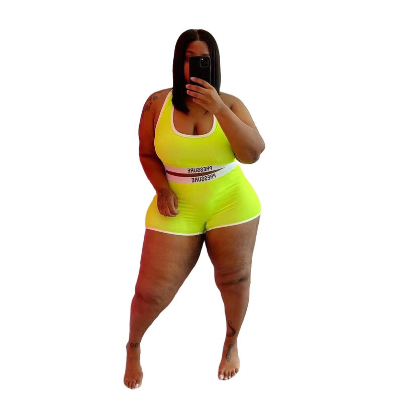 Vêtements pour femmes Station indépendante mode décontracté Sexy lettre imprimer maillot de bain deux pièces ensemble_voghion.com