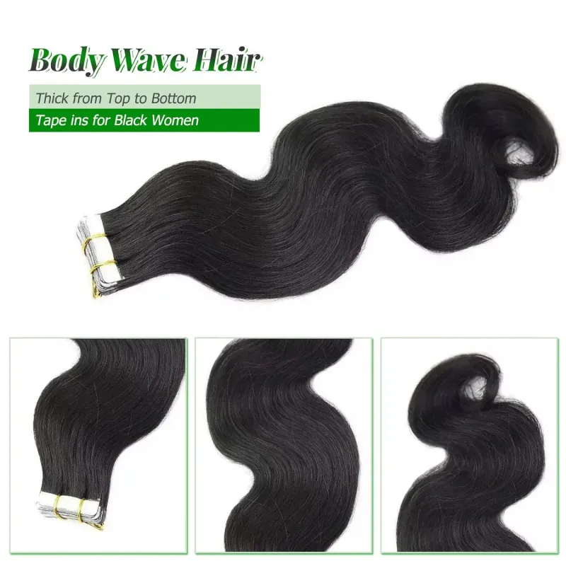 Extensii de păr ondulate, 50g, 20 buc, păr uman 100% natural, culoare naturală, adeziv, 26 inch, pentru femei de culoare_voghion.com