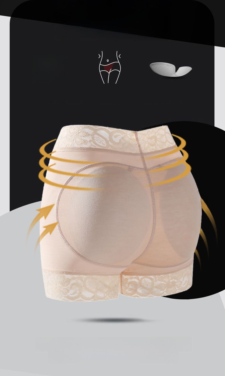 Heupliftende broek dames onderkant heupliftende heupliftende billen ondergoed body shaping boxer buikcontractie broek met plug pad 6212_voghion.com