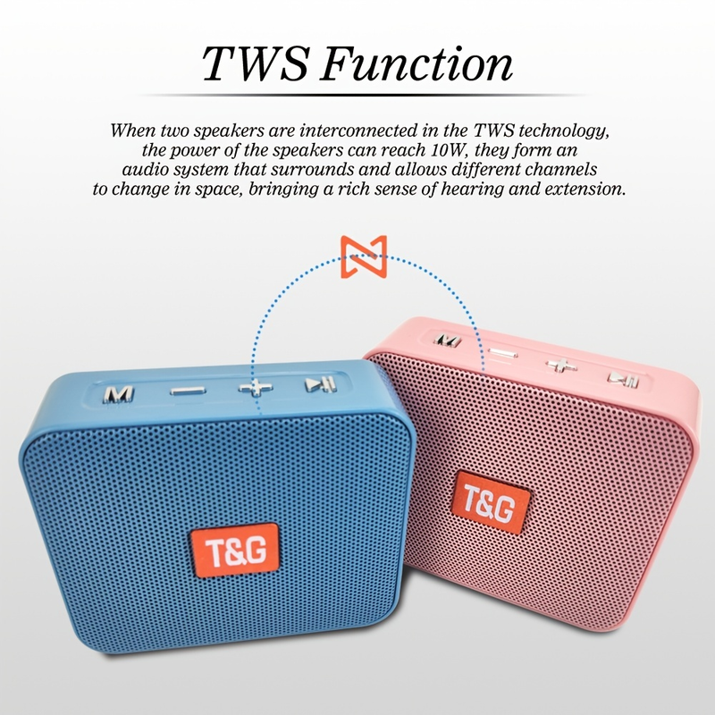 Altavoz inalámbrico portátil Compatible, altavoz inalámbrico pequeño para exteriores, soporte para poste de música, sintonizador de tarjeta USB TF, Radio_voghion.com