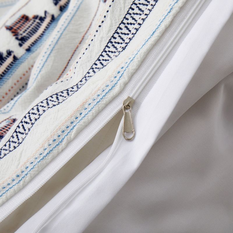 Bettbezug-Set aus Baumwolle im Bohemian-Stil mit geometrischen Mustern und Quastenfransen – Hochwertige, atmungsaktive und weiche Bettwäschekollektion mit Fadendichte 60_voghion.com