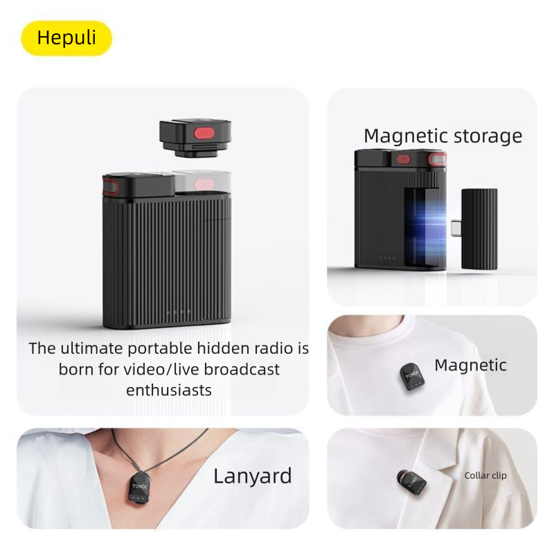 Gürültü Azaltma Özellikli Cep Telefonları İçin İkinci Nesil Kablosuz Yaka Mikrofonu Canlı Yayın Kayıt Ekipmanı_voghion.com