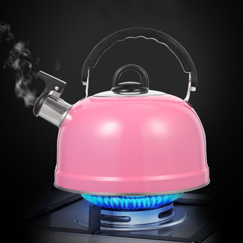 Stainless Steel Stove Top Kettles Hot Pot Practical Whistling Tea Handle Pot Boiling Water Gas Stove Heating For Travel Camping_voghion.com