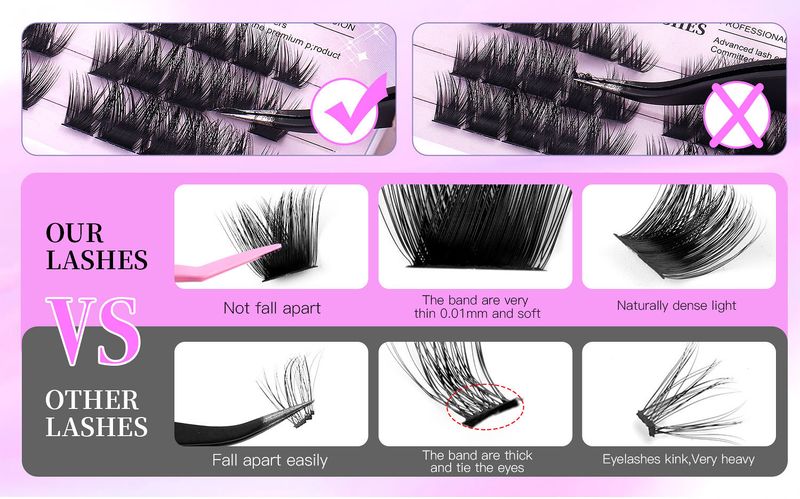 Beauty Health Oblique Flying Hot False Eyelashes Thick Diy Eye Lashes Segmented Single-Cluster Grafting False Eyelashes_voghion.com