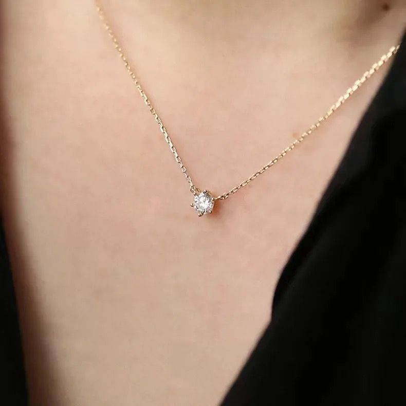 Moud S Sterg Sier Halskette Set mat Zirkon galvaniséiertem 14k Gold Damen Fein Stil_voghion.com