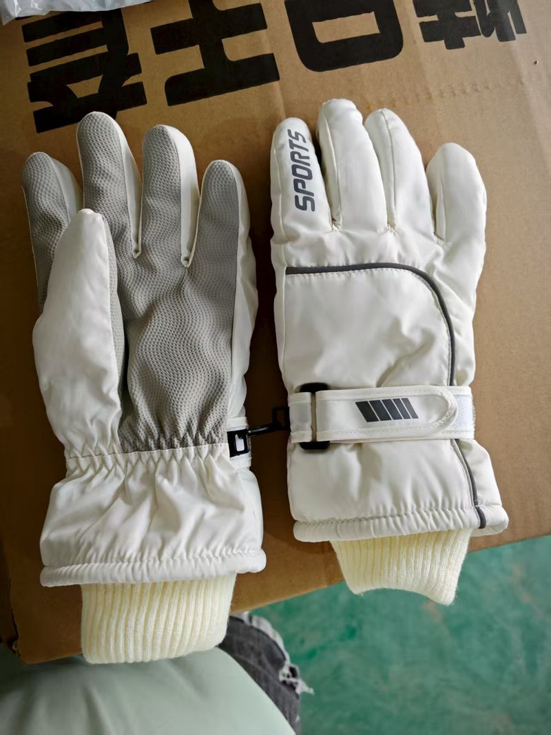 Gants de ski antidérapants, doublés en polaire, épais, chauds, pour cyclisme, écran tactile, résistants à l'eau, avec bande réfléchissante_voghion.com