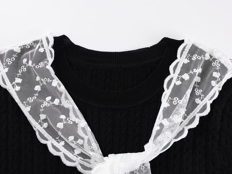 Women's Clothing Lyocell Tencel Lace Splicing Shawl Short Sleeved Sweater For Women In Summer Unique Design Niche Outerwear Top_voghion.com