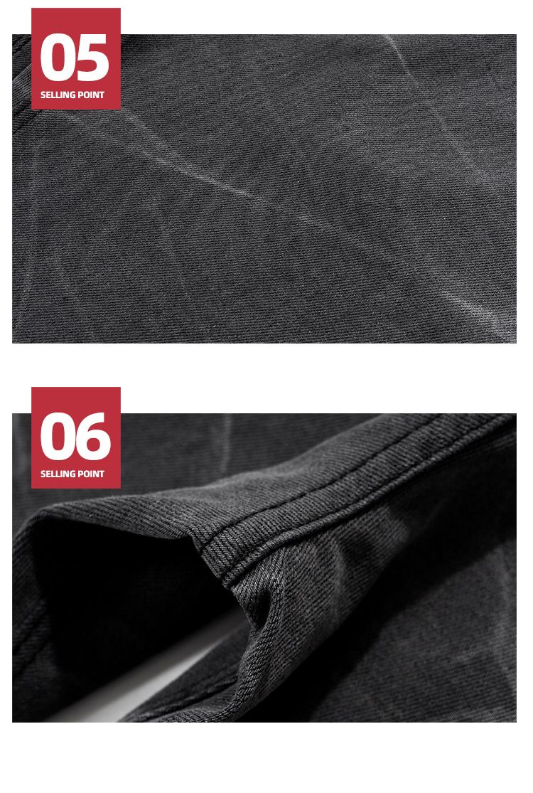 men's and women's washed distressed trousers, the same style for men and women, high street texture couple water rippled bootcut jeans_voghion.com