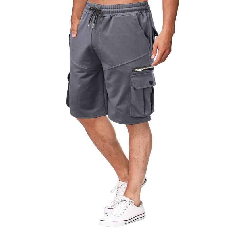 Europäesch an amerikanesch Männer Summer Overalls Hosen Kotteng locker Plus Size Fënneft Hosen Männer Multi-Täsch Casual Hosen_voghion.com