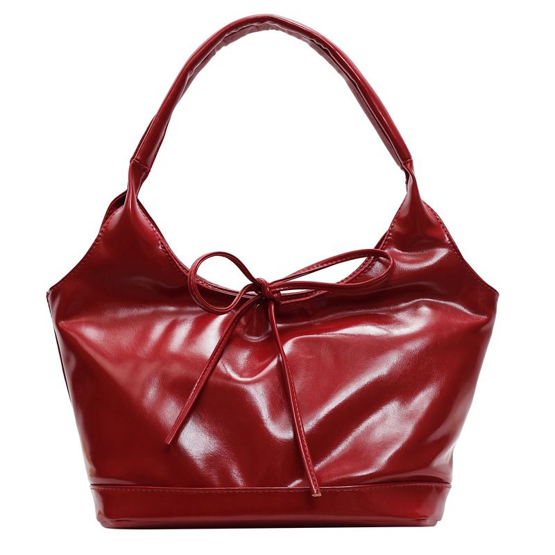 Borsa a tracolla con fiocco alla moda per donna, borsa casual di alta qualità da ascella, borsa da sposa rossa_voghion.com