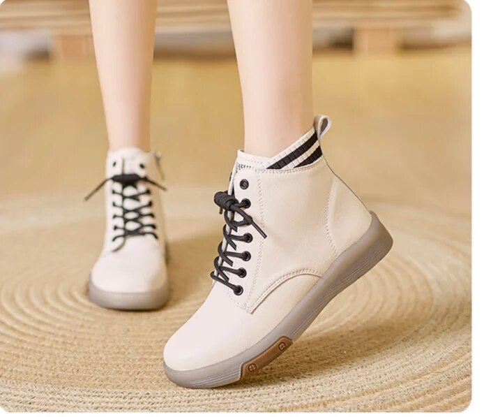 Stivali da pioggia da donna da donna Stivaletti in gomma Pelliccia sintetica Punk Tacco medio vintage Punta quadrata Scarpe da esterno con cerniera stringate_voghion.com