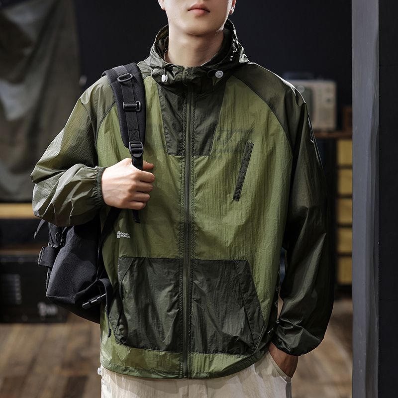 Unschlagbare Qualität UPF50 + ultradünne wasserdichte Sommer-Outdoor-Eisseide Cool Skin für Herren-Sonnenschutzkleidung Dünne Jacke_voghion.com