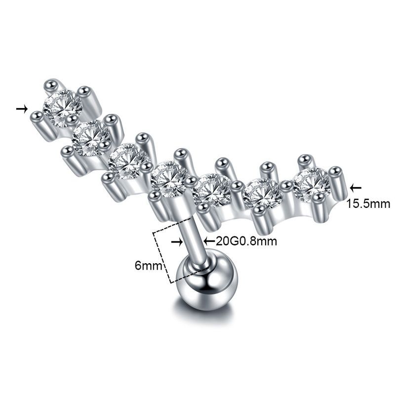 Nuovo chiodo per orecchio in acciaio inossidabile con stella a cinque punte, cuore di pesca, croce con micro-intarsi in zircone, vite a sfera, gioiello da forare_voghion.com