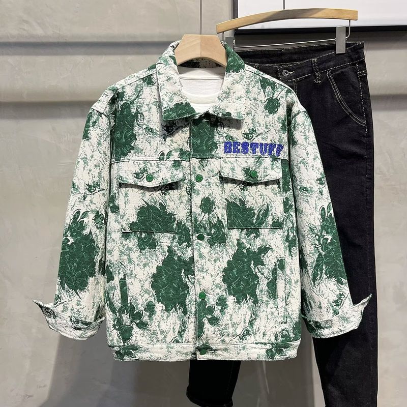 2024 Herbst/Winter Modemarke Jacquard Stickerei Handwerk Revers Jacke für Männer lose lässig Paar Fracht Mantel für Männer_voghion.com