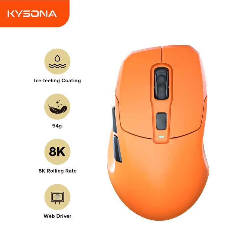 Mouse da gioco wireless a tre modalità accuratamente selezionato per e-sport, leggero ed ergonomico KYSONA Uranus Pro_voghion.com