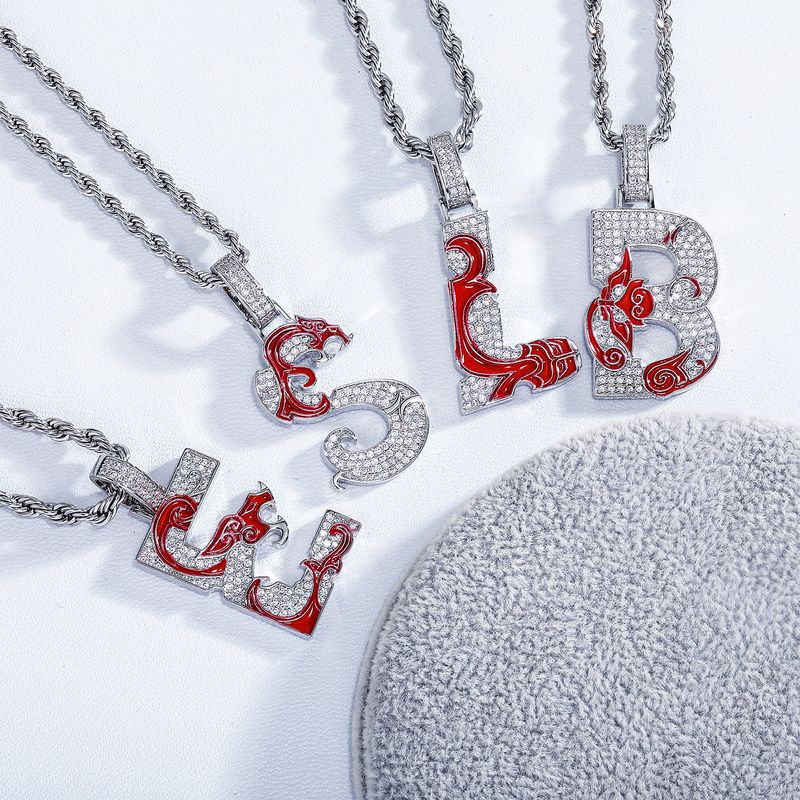 Pendants New National Trend Hip Hop Style English Letter Pendant Diy Inlaid With Diamonds Original Design_voghion.com