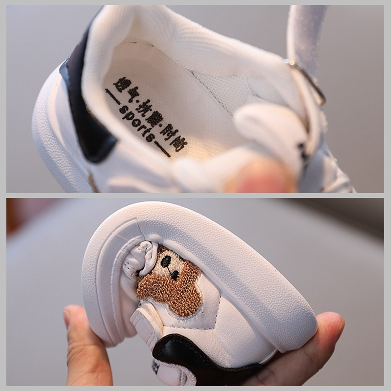 XUANMU Nette Pelzigen Bären Muster Kinder Turnschuhe Flache Ferse Baby Mädchen Schuhe Plattform Kleiner Junge Laufschuhe Kinder tenis Schuhe x0042_voghion.com